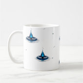 High-Impact Abstract Blue Water Drop Classic Mug Kaffeetasse (Links)