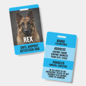 High Impact Blue Detection Dog Photo ID Ausweis (Front & Back)