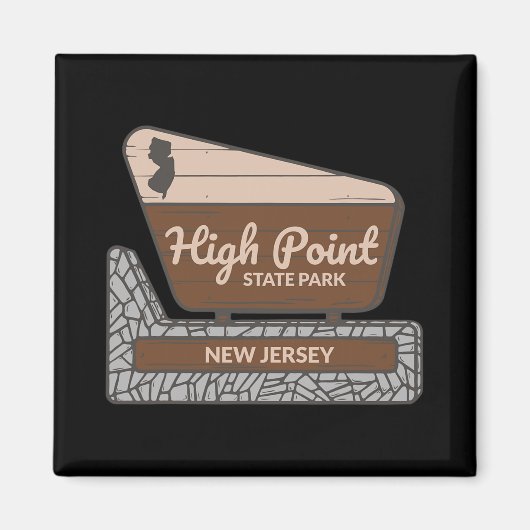 High Int State Park New Jersey Willkommensschild S Magnet (Vorne)