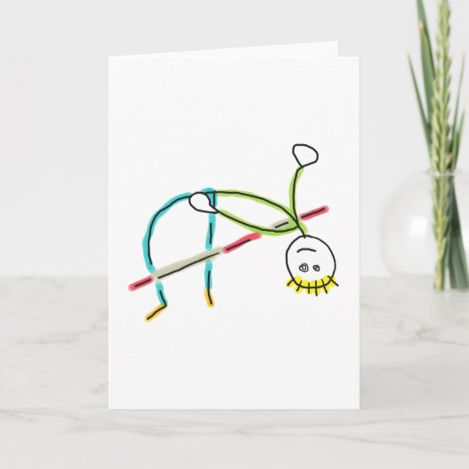 High Jump Stickman Karte (Vorderseite)