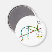 High Jump Stickman Magnet (Vorderseite/Rückseite)