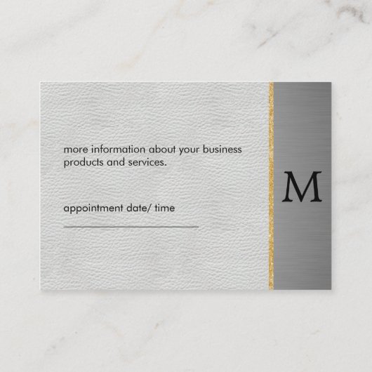 High Luxe mit Gold Trim / Monogramm Terminkarte (Rückseite)