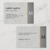 High Luxe mit Gold Trim / Monogramm Terminkarte (Vorne/Hinten)