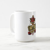 High Maintenance Money Dagger Rose Tattoo Flash B Kaffeetasse (Vorderseite Links)