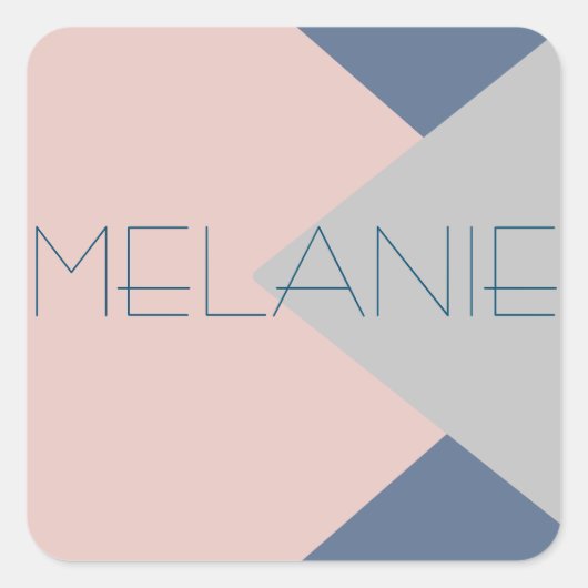 High Mode Super modernes Monogramm Quadratischer Aufkleber (Vorderseite)