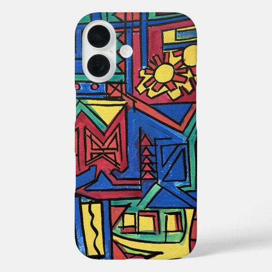 High Noon-Hand Painted Abstract Art Case-Mate iPhone Hülle (Rückseite)