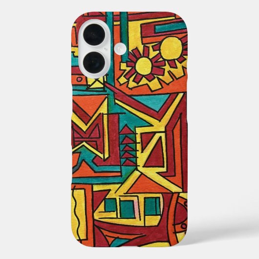 High Noon-Hand Painted Abstract Art Case-Mate iPhone Hülle (Rückseite)