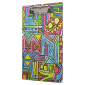 High Noon-Modern Bauhaus Geometric Watercolor Art Klemmbrett (Links)