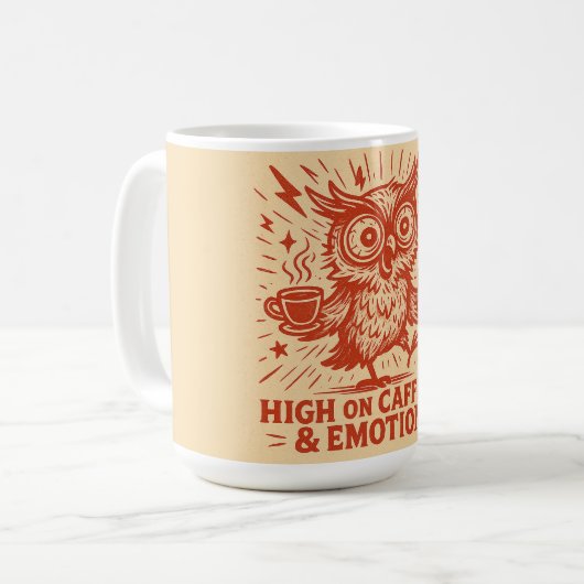 High on Caffeine & Emotions Kaffeetasse (Vorderseite Links)
