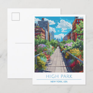 High Park New York USA Vintage Reise Postkarte