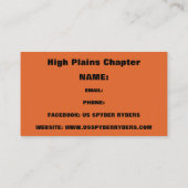 High Plains Chapter - Visitenkarten 2 Visitenkarte (Rückseite)