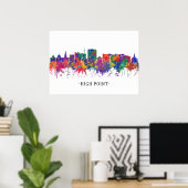 High Point North Carolina Skyline Poster (Heimbüro)