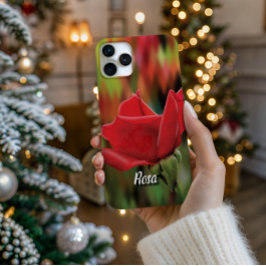 High-Poly-Rosenknospe - Künstlerische geometrische iPhone 16 Pro Hülle