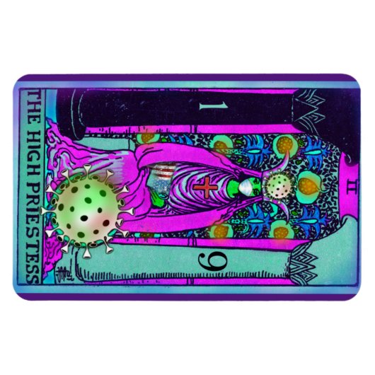 High Priestess Coronavirus Tarot Card Magnet (Horizontal)