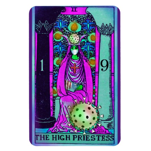 High Priestess Coronavirus Tarot Card Magnet (Vertikal)