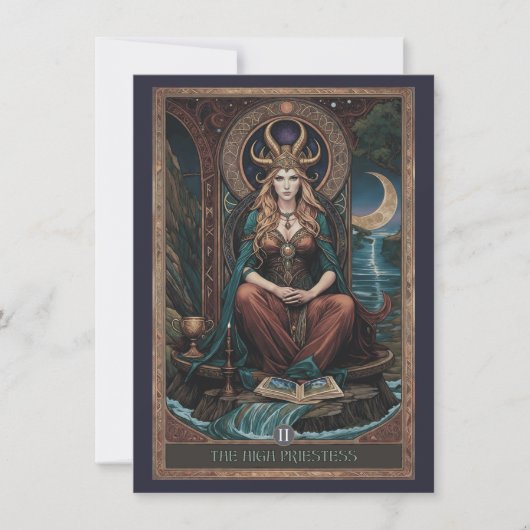 High Priestess Tarot Art Flat Thank You Card Dankeskarte (Vorderseite)