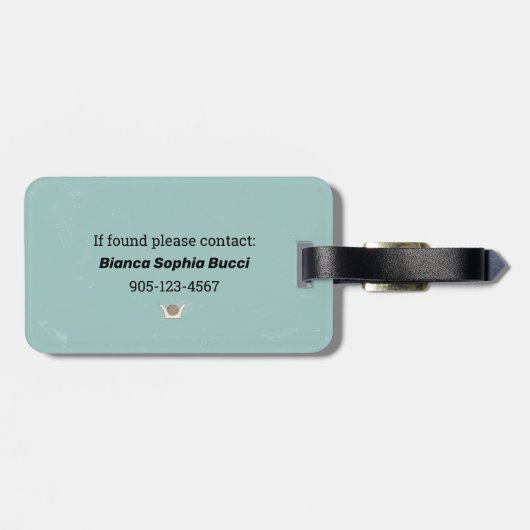 High Priestess tarot card Crown Pomegranate Gepäckanhänger (Rückseite horizontal)