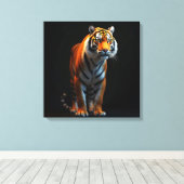High Quality Full Size Tiger on Black| Leinwanddruck (Insitu (Holzboden))