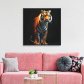 High Quality Full Size Tiger on Black| Leinwanddruck (Insitu (Wohnzimmer))