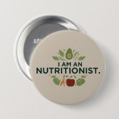 High-Quality Round I am Nutritionist Button (Vorne & Hinten)