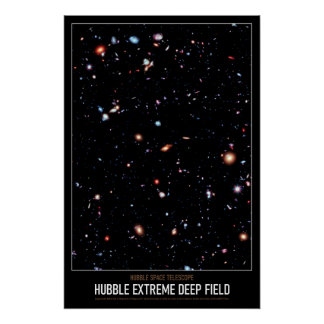 High-Res Astronomie Hubble Extreme Deep Field Poster