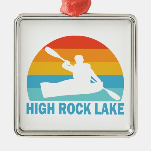 High Rock Lake North Carolina Kayak Ornament Aus Metall (Vorne)