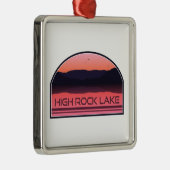High Rock Lake North Carolina Red Sunrise Ornament Aus Metall (Rechts)