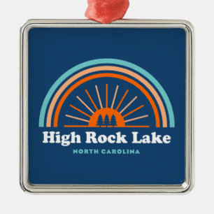 High Rock Lake North Carolina Regenbogen Ornament Aus Metall