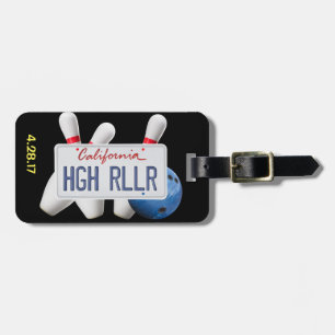 High Roller Game Abzeichen mit California Plate Gepäckanhänger