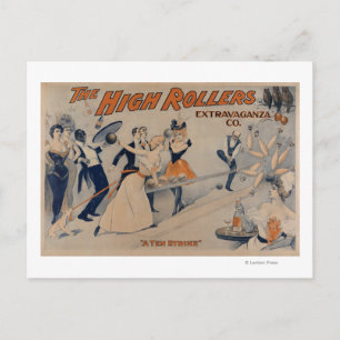 High Rollers-Bowling-Party-Theaterplakat Einladungspostkarte
