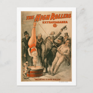 High Rollers Poster - Frau in Bier tunkend Postkarte