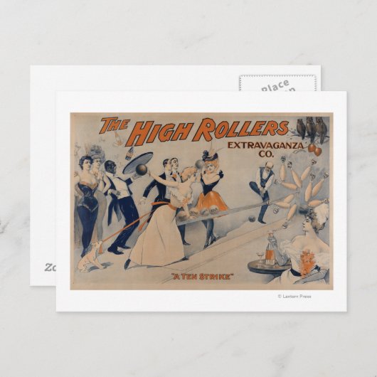 High RollersBowling Party Theater Poster Einladungspostkarte (Vorne/Hinten)