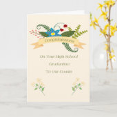 High School Abschluss Card für Cousin Karte (Gelbe Blume)