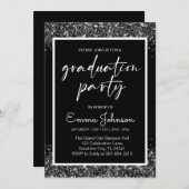 High School Abschluss Class of 2025,black grd Einladung (Vorne/Hinten)