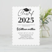 High School Abschluss Class of 2025,Minimal grad Einladung (Stehend Vorderseite)