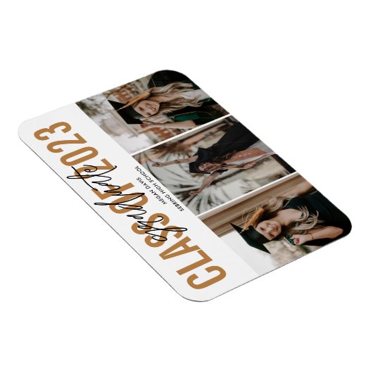 High School Abschluss Gold Foto Magnet (Rechte Seite)
