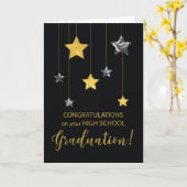 High School Abschluss gratuliert Gold Karte (Gelbe Blume)