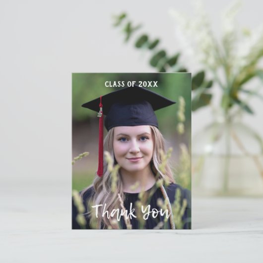 High School Abschluss Vielen Dank Postkarten (Stehend Vorderseite)