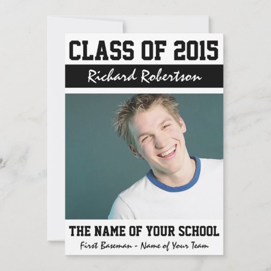 High School Athlete Abschluss Class 2015 Einladung (Rückseite)