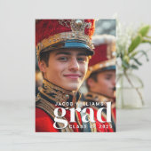 High School Band Moderne 2 Foto Graduation Party Einladung (Stehend Vorderseite)