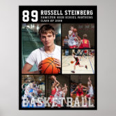 High School Basketball Senior Night Photo Collage Poster (Vorne)