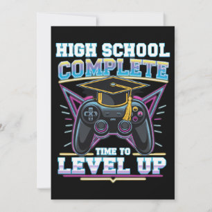 High School Complete Gamer Gaming Abschluss Einladung