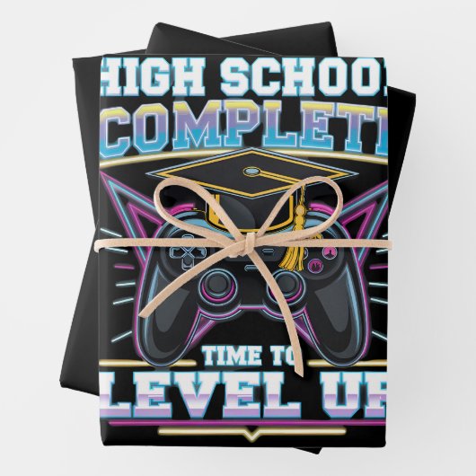 High School Complete Gamer Gaming Abschluss Geschenkpapier Set (Beispiel)