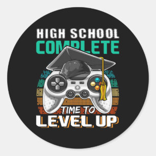 High School Complete Video Game Senior Abschluss Runder Aufkleber