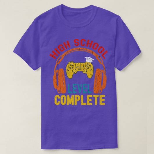 High School Complete Video Game Senior Abschluss T-Shirt (Design vorne)
