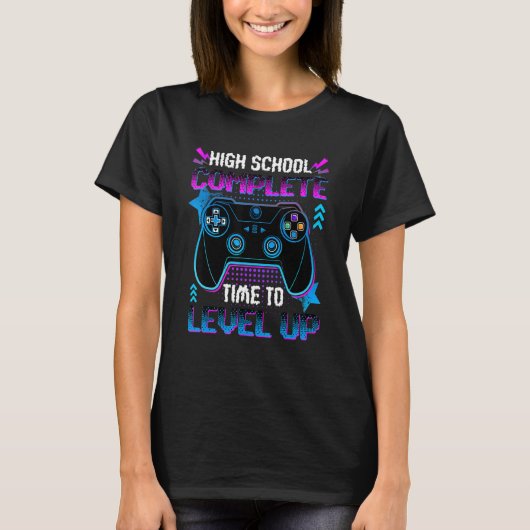 High School Complete Video Game Senior Abschluss T-Shirt (Vorderseite)