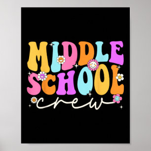 High School Crew Retro Groovy Vintage Erster Schul Poster