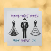 High School Dance Prom formale blaue Lila Krawatte Einladung