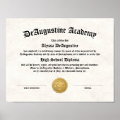 High School Diploma for Homeschool Poster (Vorne)