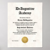 High School Diploma for Homeschool Poster (Vorne)